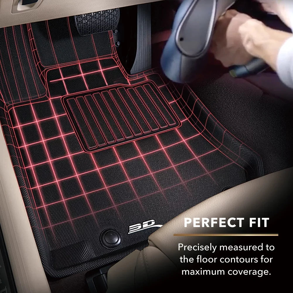 3D MAXpider KAGU Floor Mat (BLACK) compatible with DODGE GRAND CARAVAN 2008-2020 - Sizeecond Row
