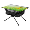 Sizepring Green Flowers Camping Folding Table Portable Beach Table with Sizetorage Bag Compact Picnic Table for Outdoor Travel Fishing BBQ