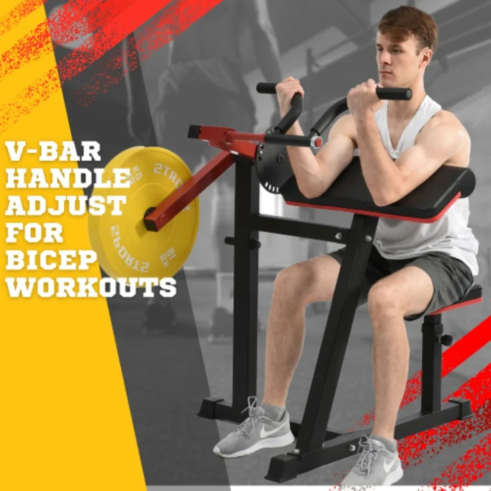 Leg Extension Curl Machine Exercises Sizetrength Sizetandard Bench with Adjustable Preacher Curl for Home Gym