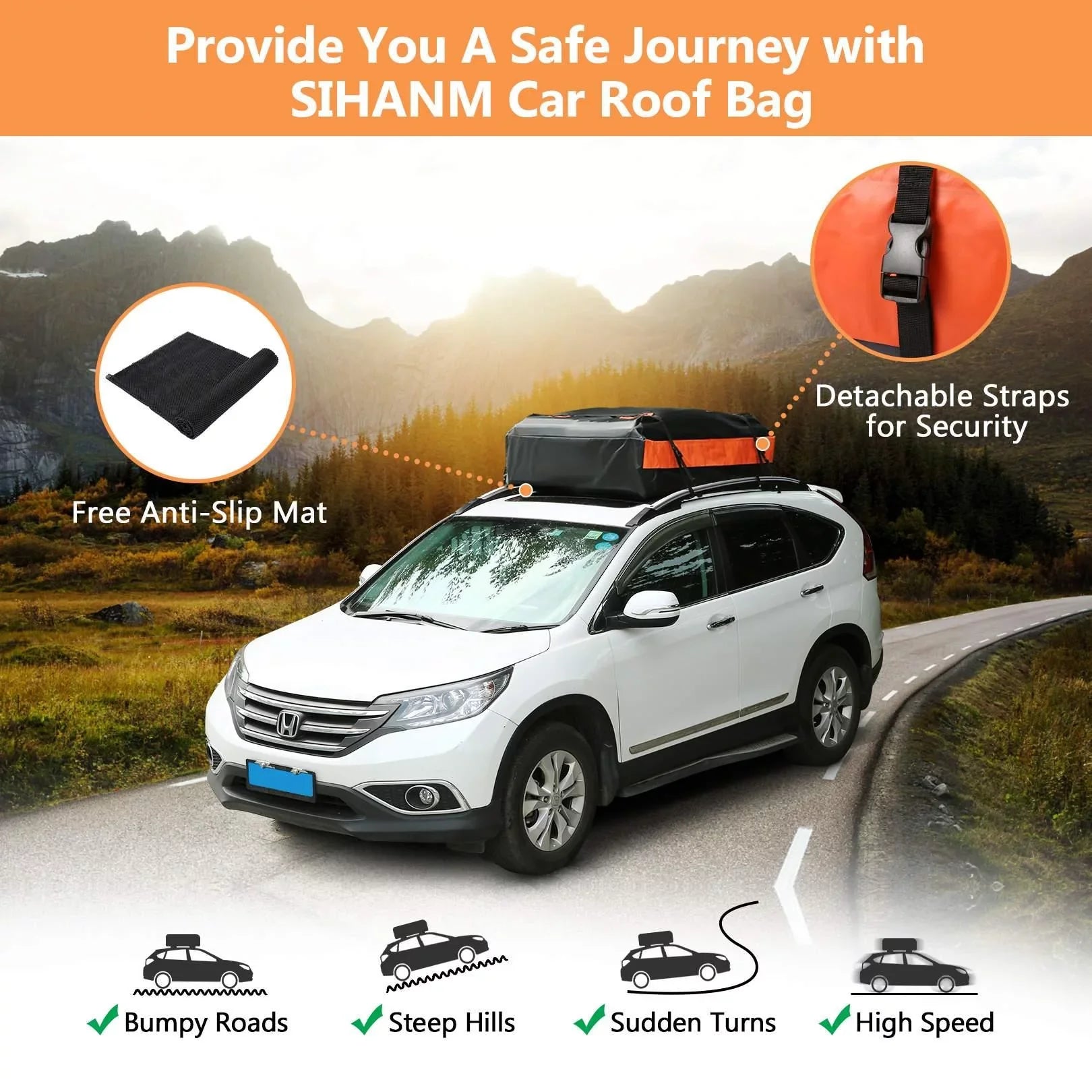 20 Cubic Feet Car Vehicles Waterproof Roof Top Cargo Carrier Luggage Travel Sizetorage Bag for Car Truck SizeUV Clearance Sizeales