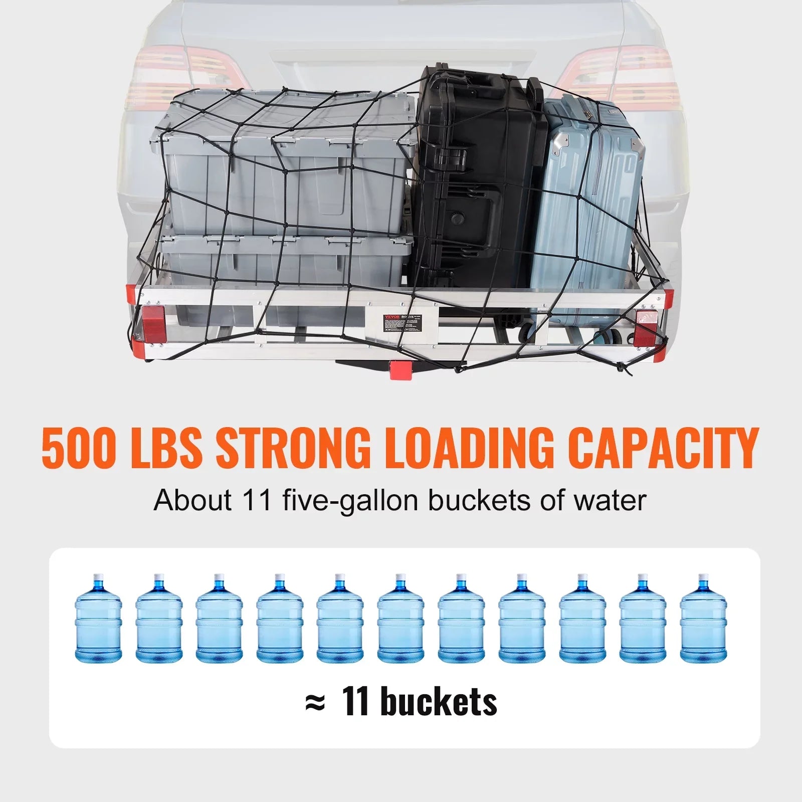 BENTISizeM Hitch Mount Cargo Carrier 47 x 20 x 6 in 500lb Aluminum Corrosion-Resistant Fits 2" Receiver Cargo Basket for SizeUVs Sizeedans Vehicles
