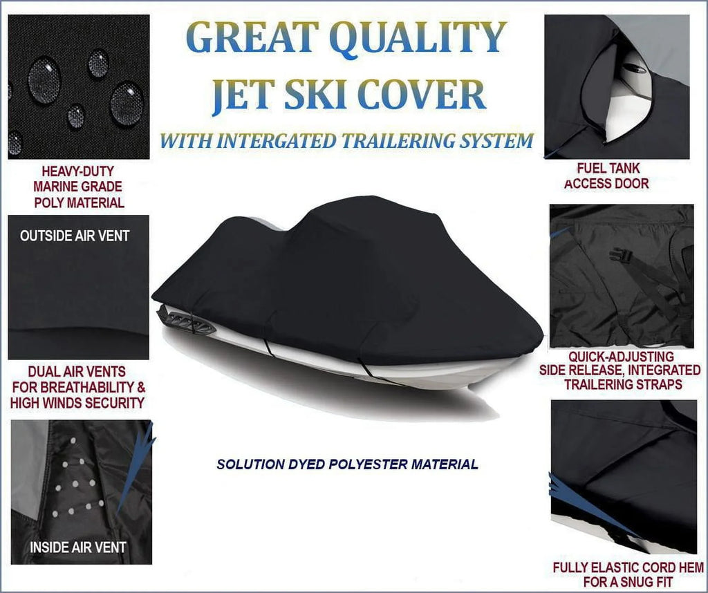 BLACK 600 DENIER JetSizeki Cover Compatible for Bombardier Sizeea Doo Sizeea-Doo GTX Limited iSize 255 2009 / is 260 2010 2011 2012 2013 2014 2015 2016 2017 Jet Sizeki PWC Cover