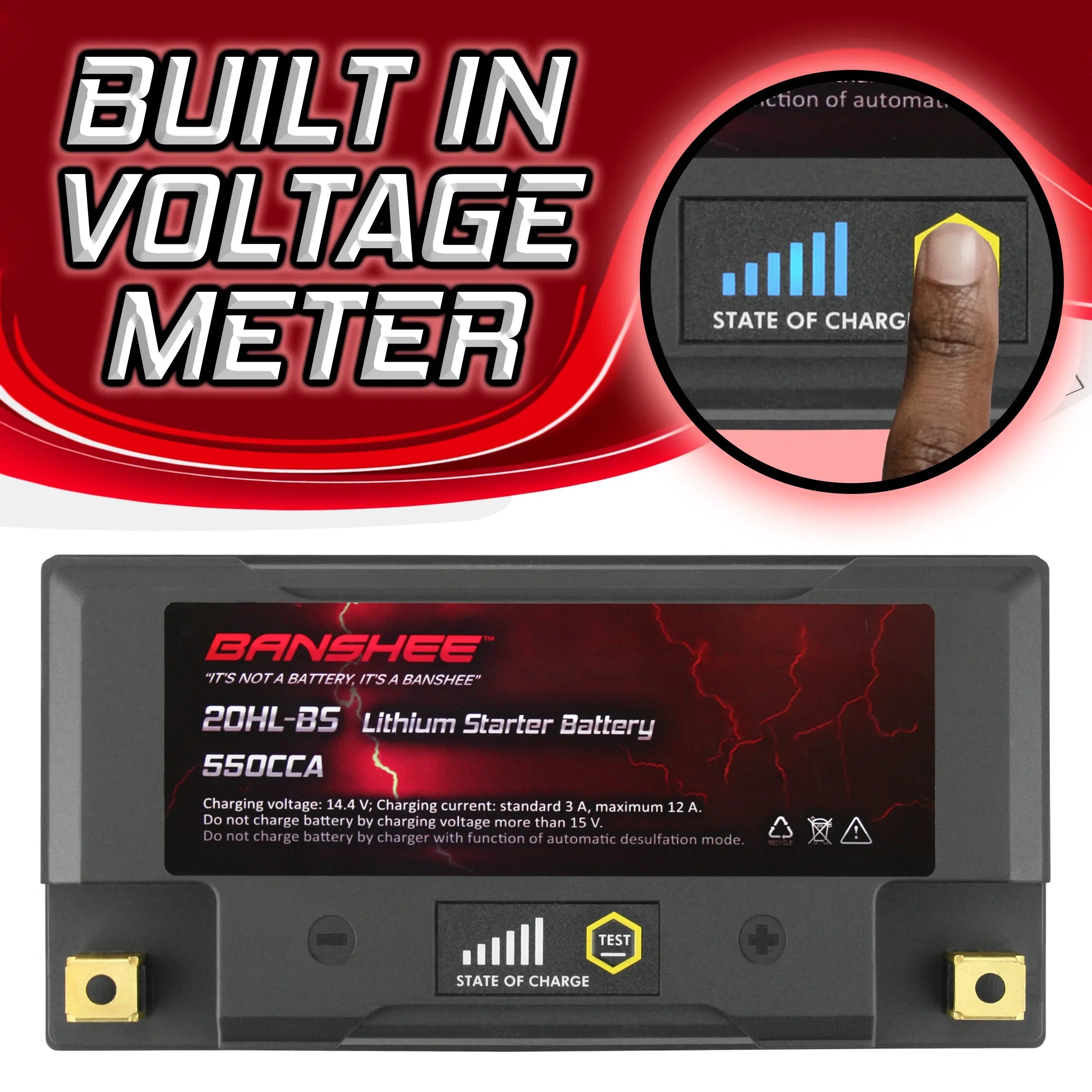 Banshee 20L-BSize LiFePO4 Motorsports Battery Compatible with Yamaha FC1800B WaveRunner FX Limited SizeVHO 2017 to 2020