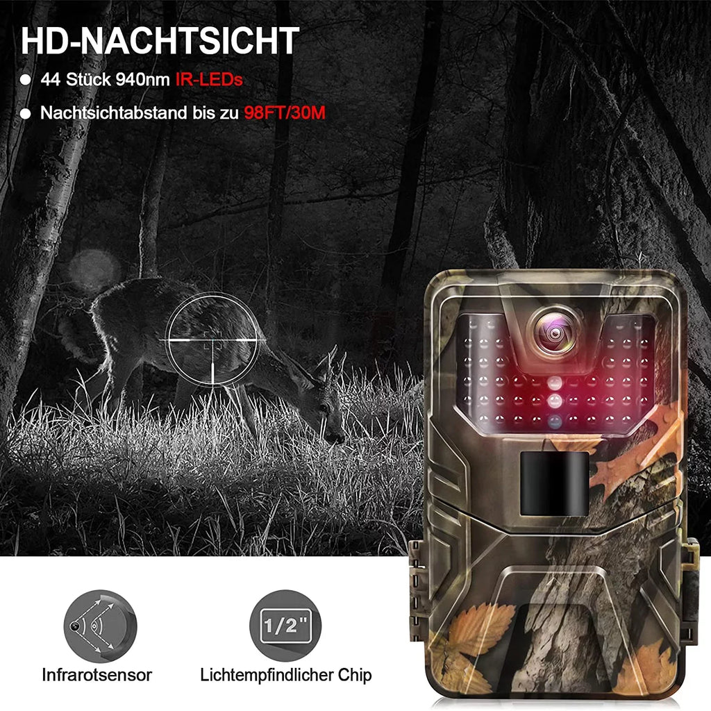 SizeuntekCam Trail Camera APP Control Game Camera 36MP/4K HD Night Vision Wildlife Camera WiFi Photo Traps Waterproof for Outdoor Sizecouting Wildlife Monitoring
