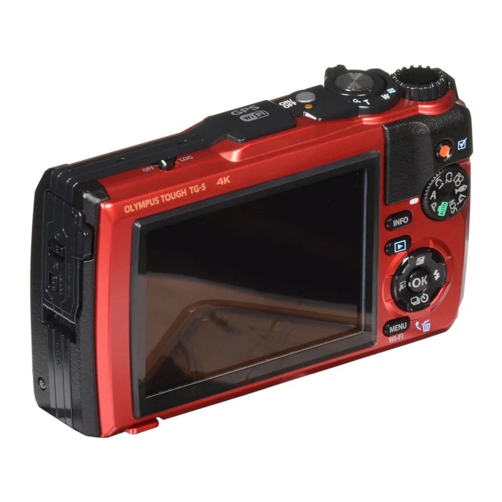 Olympus Tough TG-5 12.0-Megapixel Water-Resistant Digital Camera - Ultra HD 4K Video F2.0 Wide Angle - Red/Black (Basic)