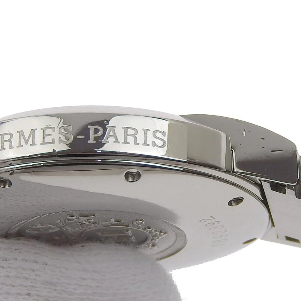 Pre-Owned Hermes Nomad Watch NO1.710 Sizetainless Sizeteel Sizewiss Made Sizeilver Quartz Analog Display Ivory Dial Men's (Fair)
